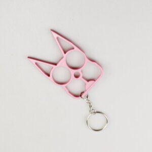 Pink Cat Self Defense Keychain Metal
